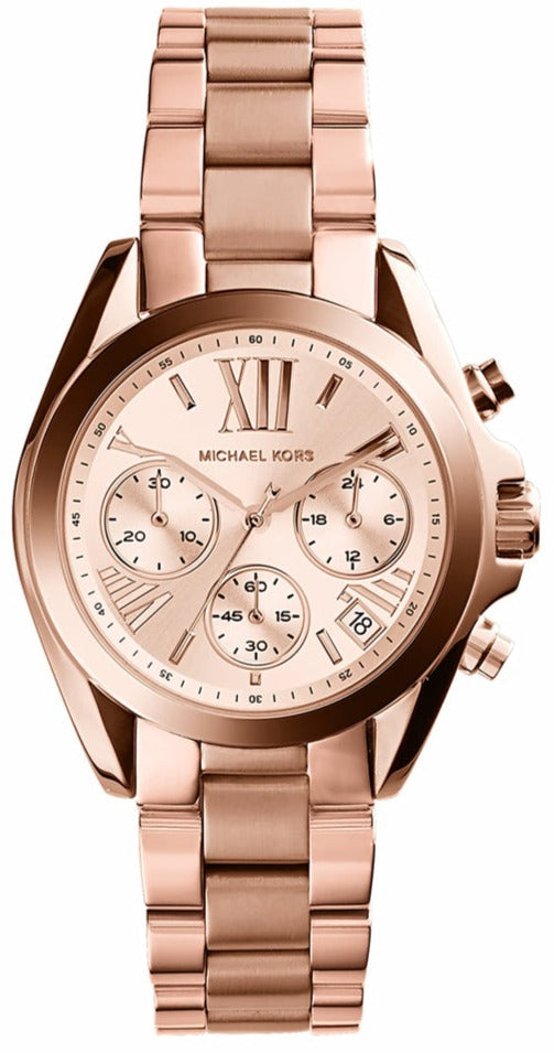  Shop Authentic Michael Kors Runway Chronograph Rose Gold Dial Rose Gold Steel Strap Watch For Women - MK5778 - Luxxuri