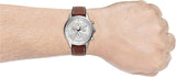  Shop Authentic Fossil Retro Pilot Chronograph Silver Dial Brown Leather Strap Watch for Men - FS5809 - Luxxuri