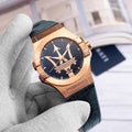  Shop Authentic Maserati Potenza 42mm Rose Gold & Blue Dial Blue Leather Strap Watch For Men - R8851108027 - Luxxuri