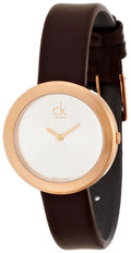  Shop Authentic Calvin Klein Firm White Dial Brown Leather Strap Watch for Women - K3N236G6 - Luxxuri