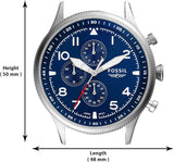  Shop Authentic Fossil Retro Pilot Chronograph Blue Dial Brown Leather Strap Watch for Men - FS5832 - Luxxuri