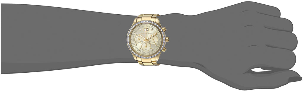  Shop Authentic Michael Kors Brinkley Diamonds Gold Dial Gold Steel Strap Watch for Women - MK6187 - Luxxuri