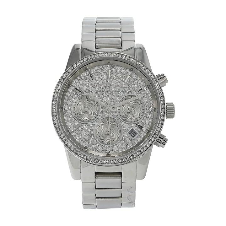  Shop Authentic Michael Kors Ritz Chronograph Crystals Silver Dial Silver Steel Strap Watch For Women - MK7301 - Luxxuri