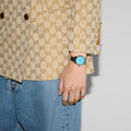  Shop Authentic Gucci G Timeless Quartz Turquoise Dial Silver Steel Strap Unisex Watch - YA1265044 - Luxxuri