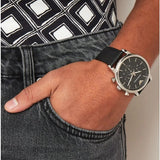  Shop Authentic Emporio Armani Luigi Chronograph Black Dial Black Leather Watch For Men - AR1828 - Luxxuri