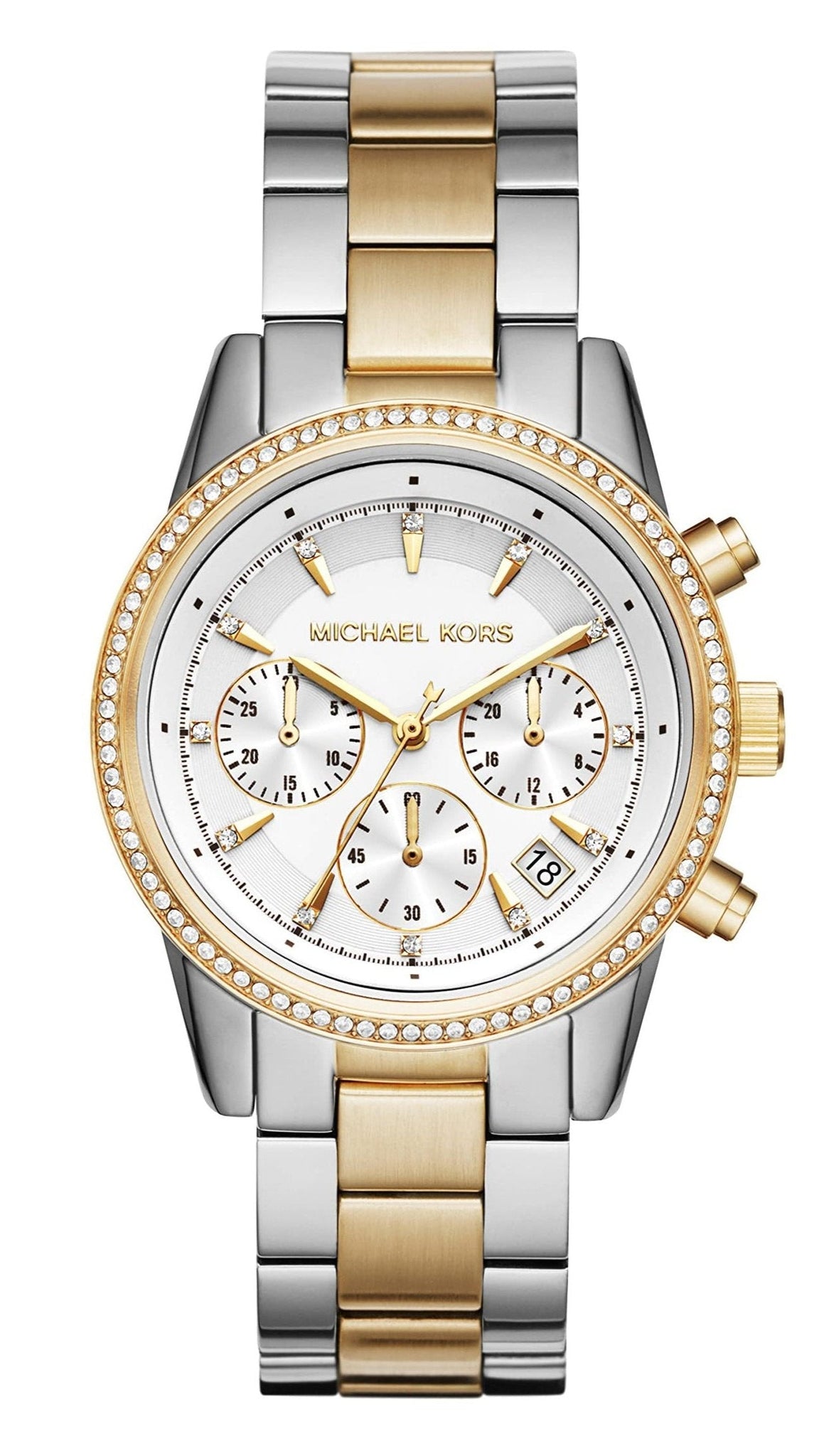  Shop Authentic Michael Kors Ritz White Dial Two Tone Steel Strap Watch for Women - MK6474 - Luxxuri