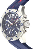  Shop Authentic Tommy Hilfiger Nolan Chronograph Blue Dial Blue Rubber Strap Watch for Men - 1791142 - Luxxuri