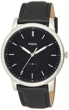  Shop Authentic Fossil The Minimalist Three Hand Black Dial Black Leather Strap Watch for Men - FS5398 - Luxxuri