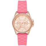  Shop Authentic Michael Kors Mini Pilot Quartz Rose Gold Dial Pink Silicone Strap Watch For Women - MK7375 - Luxxuri