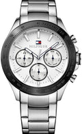  Shop Authentic Tommy Hilfiger Hudson Chronograph White Dial Silver Steel Strap Watch For Men - 1791227 - Luxxuri