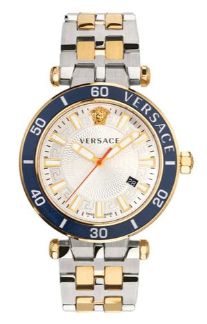  Shop Authentic Versace Greca Sport Quartz White Dial Two Tone Steel Strap Watch For Men - VEZ300521 - Luxxuri