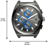  Shop Authentic Fossil Everett Chronograph Grey Dial Grey Steel Strap Watch for Men - FS5830 - Luxxuri