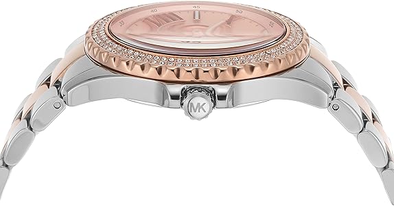  Shop Authentic Michael Kors Everest Three Hand Rose Gold Dial Two Tone Steel Strap Watch For Women - MK7402 - Luxxuri