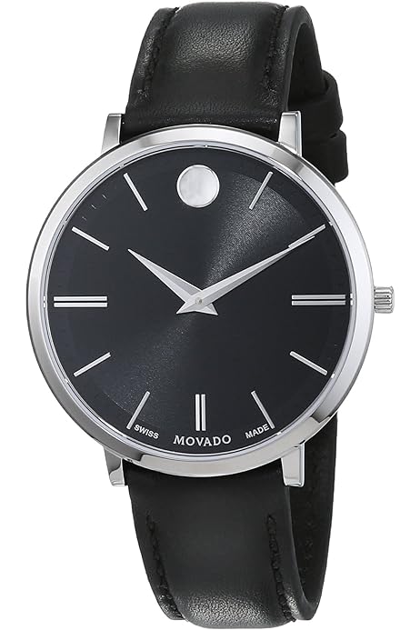 Shop Authentic Movado 1881 Automatic Black Dial Black Leather Strap Watch for Men - 606873 - Luxxuri