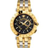  Shop Authentic Versace V-Race Quartz Black Dial Gold Steel Strap Watch For Men - VEBV00519 - Luxxuri