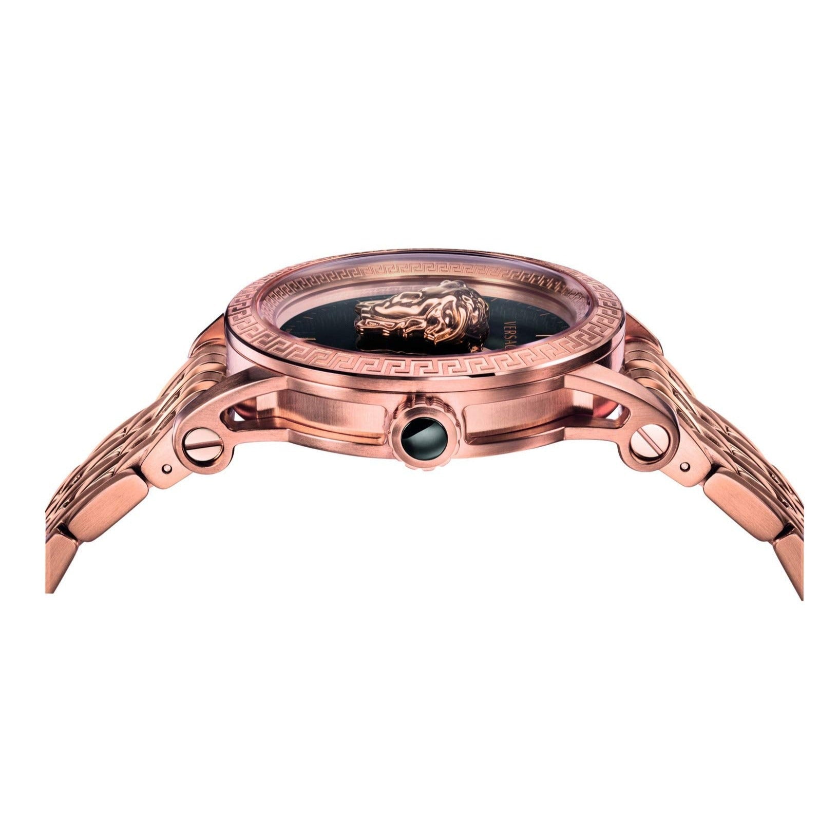  Shop Authentic Versace Palazzo Empire Black Dial Rose Gold Steel Strap Watch for Men - VERD00718 - Luxxuri