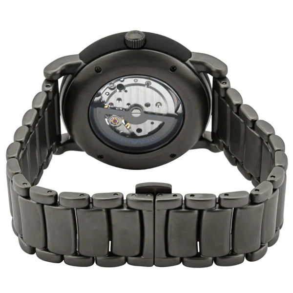  Shop Authentic Emporio Armani Meccanico Automatic Black Dial Black Steel Strap Watch For Men - AR60010 - Luxxuri