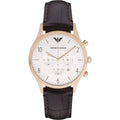  Shop Authentic Emporio Armani Beta Chronograph White Dial Brown Leather Strap Watch For Men - AR1916 - Luxxuri