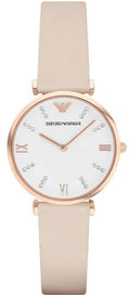  Shop Authentic Emporio Armani Gianni T Bar Quartz White Dial Beige Leather Strap Watch For Women - AR1927 - Luxxuri