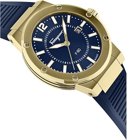  Shop Authentic Salvatore Ferragamo F-80 Classic Blue Dial Blue Rubber Strap Watch for Men - SFHY02822 - Luxxuri