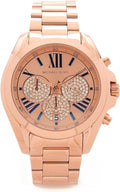 Michael Kors Bradshaw Chronograph Rose Gold Dial Rose Gold Steel Strap Watch For Women - MK6321