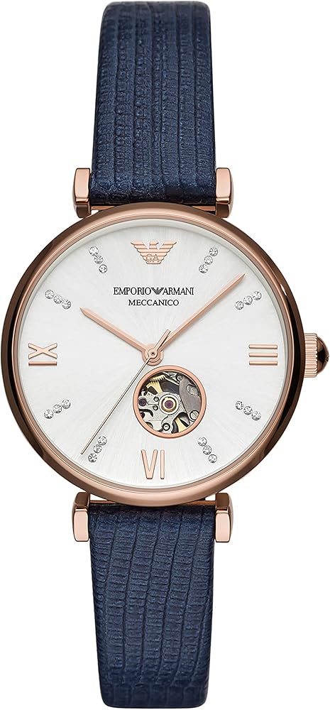  Shop Authentic Emporio Armani Gianni T-Bar Analog Silver Dial Blue Leather Strap Watch For Women - AR60020 - Luxxuri