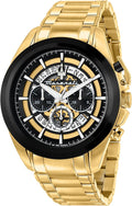  Shop Authentic Maserati Traguardo Skeleton Black Dial Gold Steel Strap Watch For Men - R8873612058 - Luxxuri