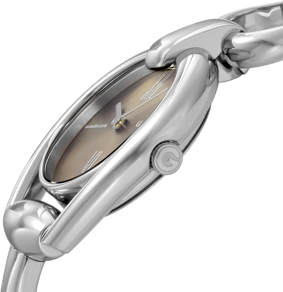  Shop Authentic Gucci Horsebit Collection Quartz Brown Dial Silver Steel Strap Watch For Women - YA139501 - Luxxuri
