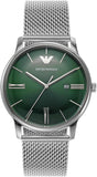  Shop Authentic Emporio Armani Minimalist Quartz Green Dial Silver Mesh Bracelet Watch For Men - AR11578 - Luxxuri