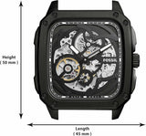  Shop Authentic Fossil Inscription Automatic Skeleton Black Dial Black Steel Strap Watch for Men - BQ2574 - Luxxuri