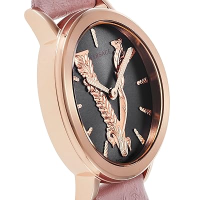  Shop Authentic Versace Virtus Quartz Grey Dial Pink Leather Strap Watch for Women - VEHC00319 - Luxxuri