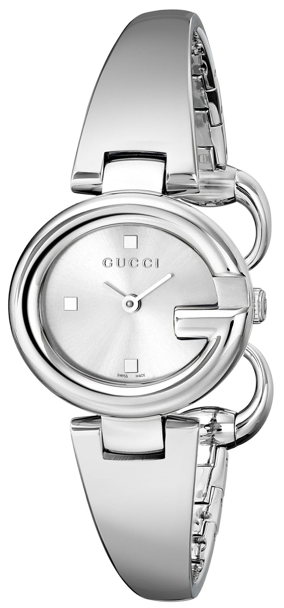  Shop Authentic Gucci Guccissima Quartz Silver Dial Silver Steel Strap Watch For Women - YA134502 - Luxxuri