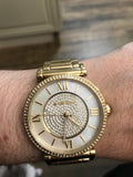  Shop Authentic Michael Kors Catlin Mother of Pearl Dial Gold Steel Strap Watch for Women - MK3332 - Luxxuri