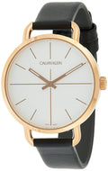  Shop Authentic Calvin Klein Even White Dial Black Leather Strap Watch for Women - K7B236C6 - Luxxuri
