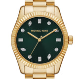  Shop Authentic Michael Kors Lexington Three Hand Green Dial Gold Steel Strap Watch For Women - MK7449 - Luxxuri