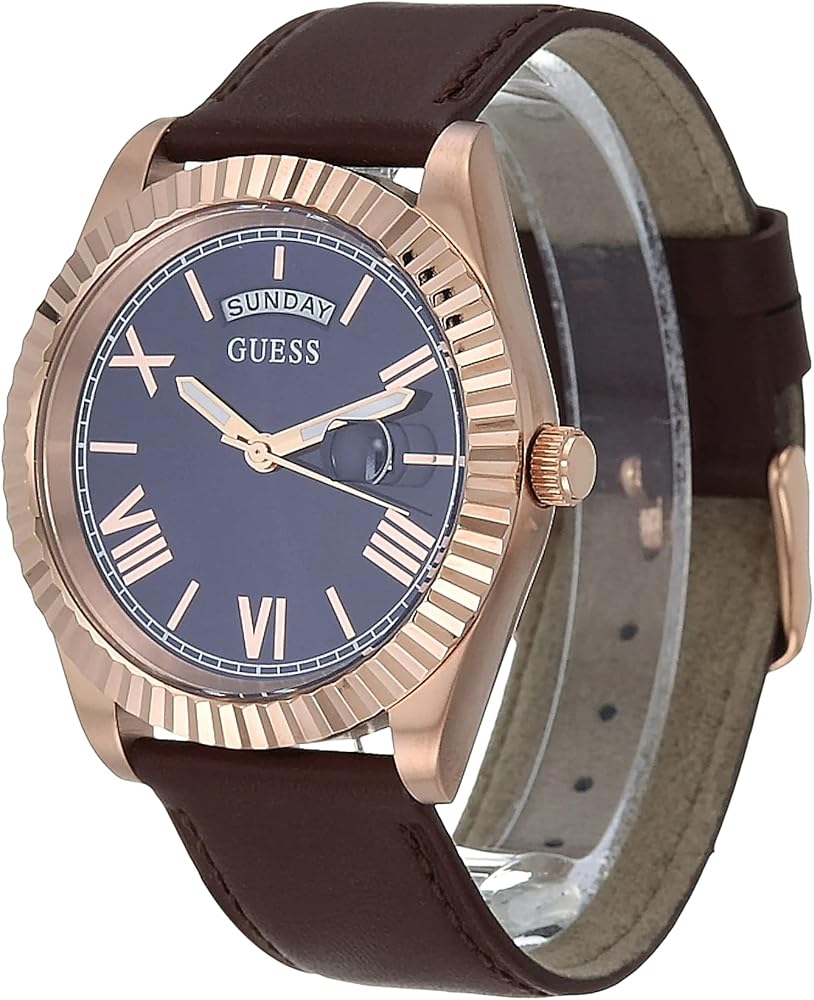  Shop Authentic Guess Connoisseur Blue Dial Brown Leather Strap Watch For Men - GW0353G2 - Luxxuri