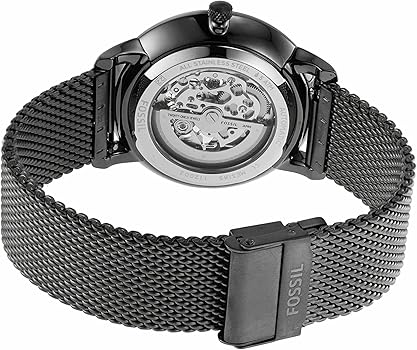  Shop Authentic Fossil Neutra Automatic Skeleton Black Dial Grey Mesh Strap Watch for Men - ME3185 - Luxxuri
