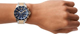  Shop Authentic Emporio Armani Mario Chronograph Blue Dial Two Tone Steel Strap Watch For Men - AR11362 - Luxxuri