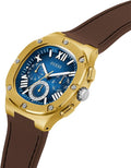  Shop Authentic Guess Headline Chronograph Blue Dial Brown Silicone Strap Watch For Men - GW0571G5 - Luxxuri