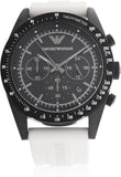  Shop Authentic Emporio Armani Sportivo Chronograph Black Dial White Rubber Strap Watch For Men - AR6112 - Luxxuri