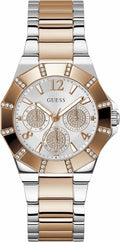  Shop Authentic Guess Sunray Multifunction Crystals Silver Dial Two Tone Steel Strap Watch For Women - GW0616L3 - Luxxuri