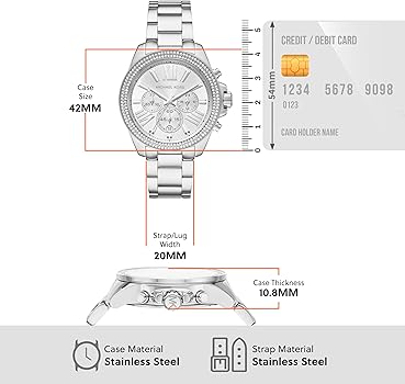  Shop Authentic Michael Kors Wren Chronograph Silver Dial Silver Steel Strap Watch for Women - MK7429 - Luxxuri