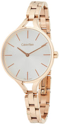  Shop Authentic Calvin Klein Graphic Silver Dial Rose Gold Steel Strap Watch for Women - K7E23646 - Luxxuri