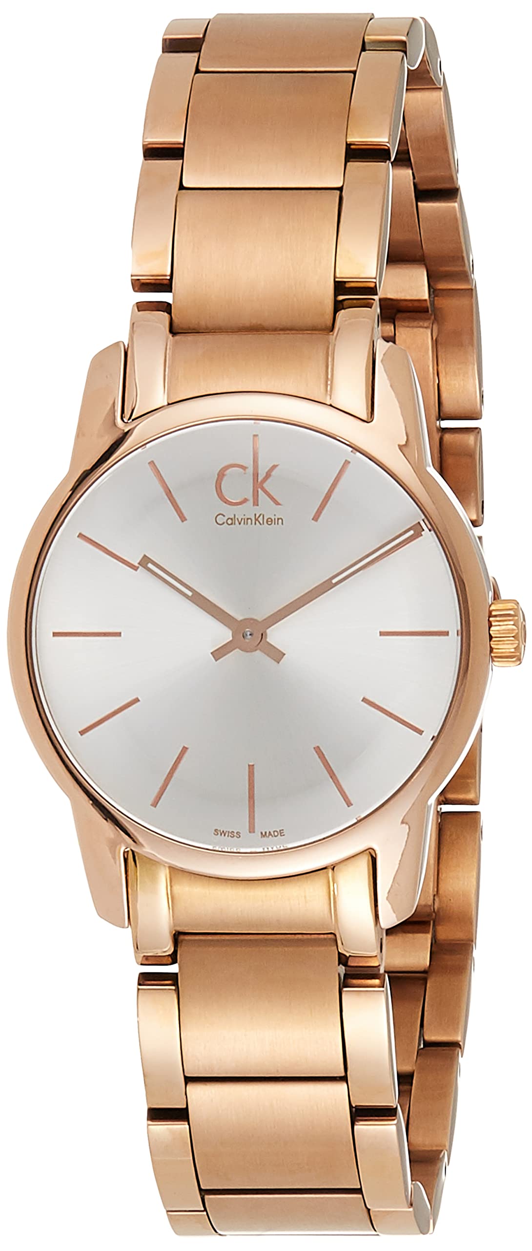  Shop Authentic Calvin Klein City White Mother of Pearl Dial Rose Gold Steel Strap Watch for Women - K2G23646 - Luxxuri