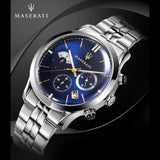  Shop Authentic Maserati Ricordo Chronograph Blue Dial Silver Steel Strap Watch For Men - R8873633001 - Luxxuri