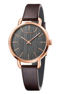  Shop Authentic Calvin Klein Even Grey Dial Brown Leather Strap Watch for Women - K7B236G3 - Luxxuri