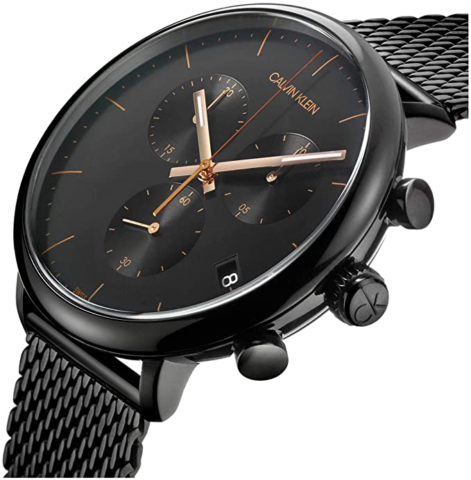  Shop Authentic Calvin Klein High Noon Black Dial Black Mesh Bracelet Watch for Women - K8M27421 - Luxxuri