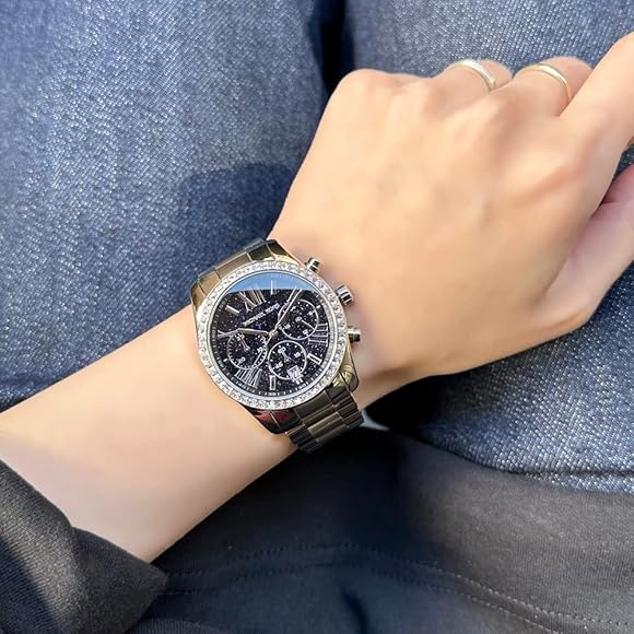  Shop Authentic Michael Kors Lexington Chronograph Black Dial Silver Steel Strap Watch For Women - MK7277 - Luxxuri