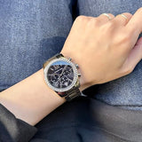  Shop Authentic Michael Kors Lexington Chronograph Black Dial Silver Steel Strap Watch For Women - MK7277 - Luxxuri