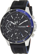  Shop Authentic Tommy Hilfiger Bank Quartz Black Dial Black Rubber Strap Watch for Men - 1791724 - Luxxuri